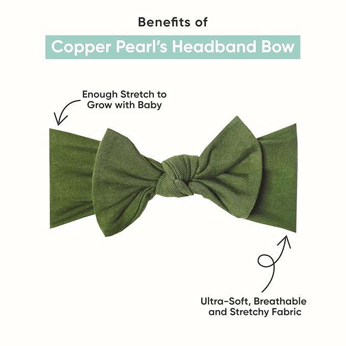Copper Pearl Baby Bows: Stylish Headbands for Baby Girls, Premium Soft and Stretchy Baby Headbands, Perfect for Newborns, Trendy Designs - Yuma