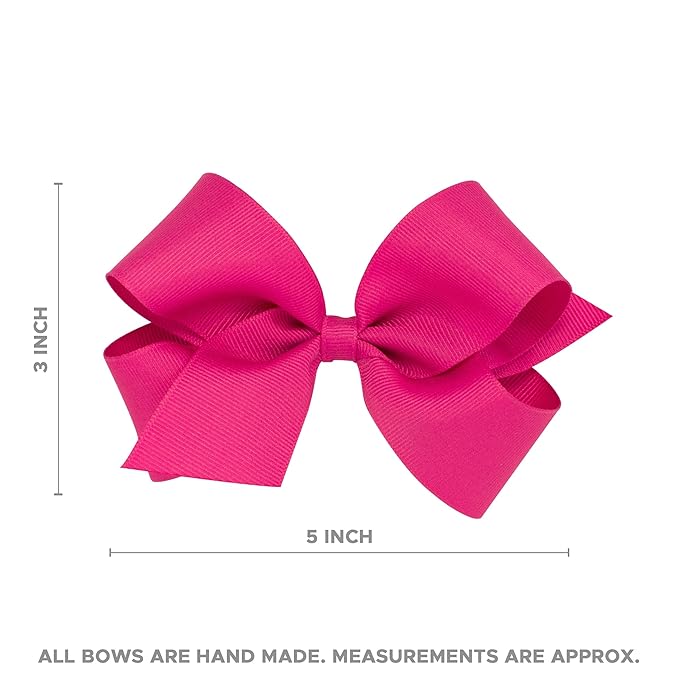Wee Ones Girls' Classic Grosgrain Hair Bow with Scalloped Edges, No-Slip Hair Clip, Handmade, Light Orchid, Medium