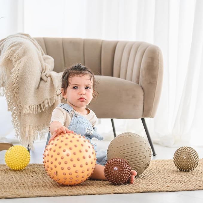 Edushape The Original Sensory Ball for Baby - 7" Baby Ball that Helps Enhance Gross Motor Skills for Kids Aged 6 Months & Up - Vibrant, Colorful and Unique Toddler Ball