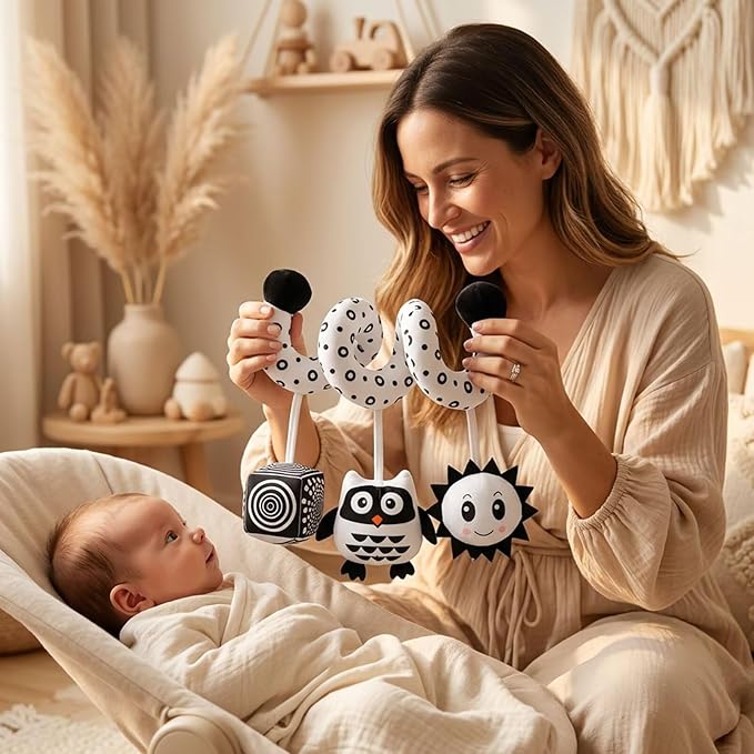 Multi-Use Baby Spiral Activity Toy – Spiral carseat Toy for Car Seat, Stroller,Play Gym, Keeps Baby Quiet, Easy Travel Solution