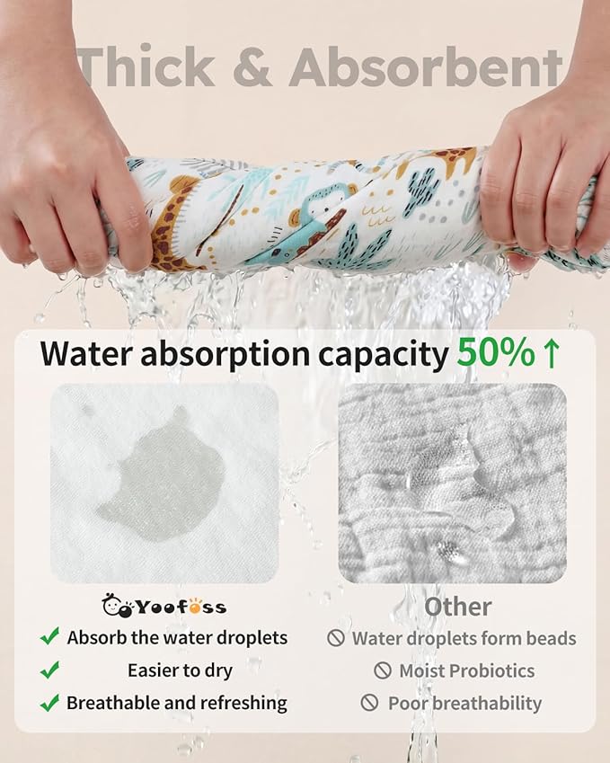 Yoofoss Hooded Baby Towels for Newborn 100% Organic Cotton Baby Bath Towel with Hood for Babies, Infant, Toddler and Kids, 32x32Inch, Soft and Absorbent Newborn Essential