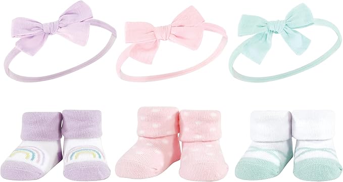 Hudson Baby Girl's Headband and Socks Giftset