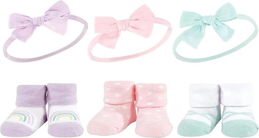 Hudson Baby Girl's Headband and Socks Giftset