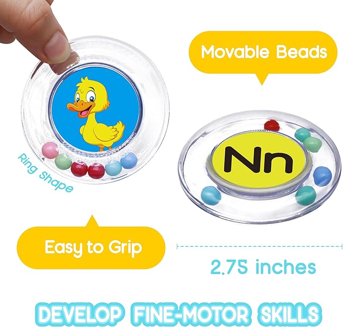 ABC Bath Toys 26PCS Floating Alphabet Letters with Rattle, Mold Free Bathtub Toys for Toddlers, Preschool Learning Pool Letters for Kids Ages 2-4, Educational Stocking Stuffers Gifts for Boys Girls