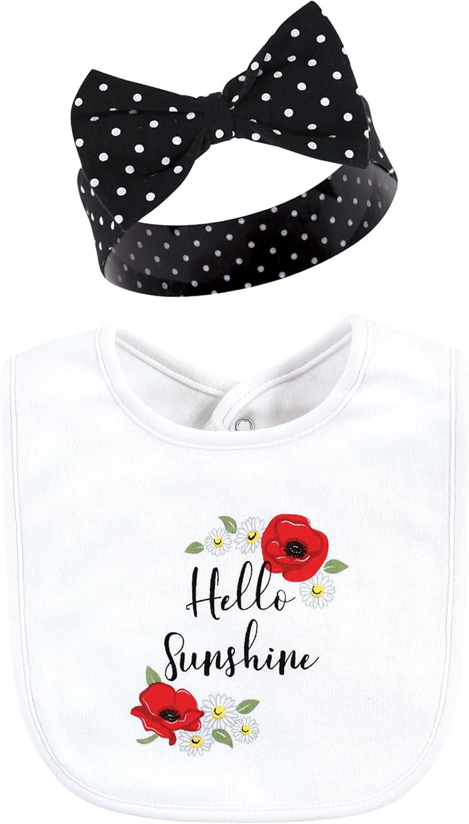 Hudson Baby Unisex Baby Cotton Bib and Headband Set