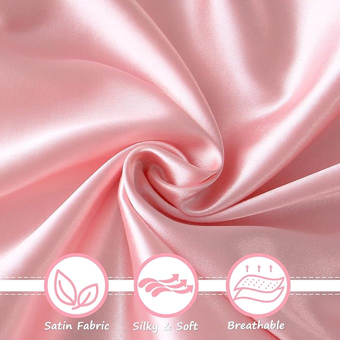 Bassinet Sheets for Baby Girl 1 Pack, Satin Bassinet Sheet Soft Fitted Bassinet Sheet for Baby Hair Silk Feeling Sheet for Rectangle, Hourglass, Oval Cradle or Bassinet Pad＆Mattress, Pink