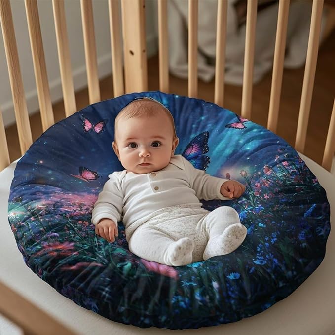 Newborn Lounger Cover, Butterfly Design Waterproof Baby Lounger Cover Soft Snug Elastic Baby Recliner Cover for Most Standard Baby Lounger