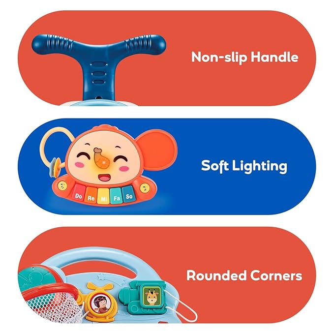 3 in 1 Baby Walker for Boys Girls Sit-to-Stand Learning Walkers Activity Center Table Educational with Removable Play Panel Weight Gain Design Walking Toys Baby Push Walker for Infant Boys Girls