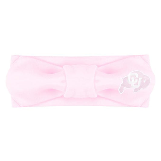 Creative Knitwear Colorado Buffaloes Infant Girls Pink Solid Hair Knot Headband Embroidered Logo - Size Newborn - 4T