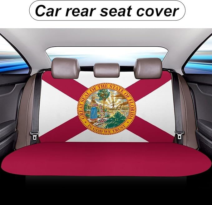 Calculay Florida Flag Car Seat Cover-Car Back Row Seat Protective Cover, Car Seat Dust Cover, Car Cushion, Suitable for All Vehicle(Pack of 2) 120x59x76cm