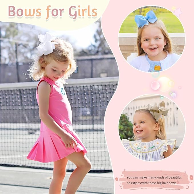 20PCS Oaoleer 4.5inch Layered Grosgrain Ribbon Hair Accessories: Alligator Clips, Barrettes for Baby Girls, Infants, Toddlers, Kids, and Teens (Style-B)