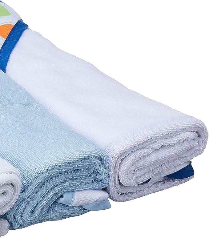 Luvable Friends Unisex Baby Cotton Terry Hooded Towels, Blue, One Size