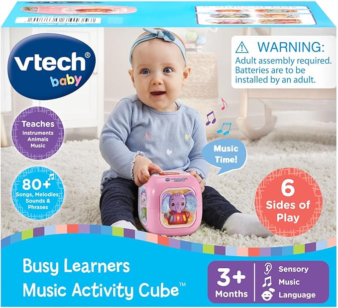 VTech Baby Busy Learners Music Activity Cube, Pink