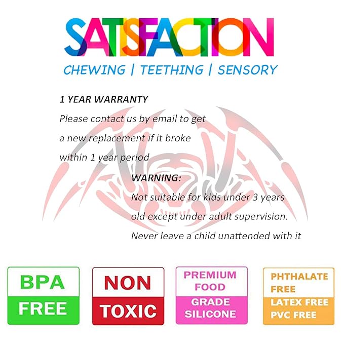 Spider Sensory Chew Necklace for Kids - Chewing Necklace Teething Necklace Teether Necklace Chew Toys - Chewing, Autism Sensory Teether Toy (Standard Firm - Normal Chewer)