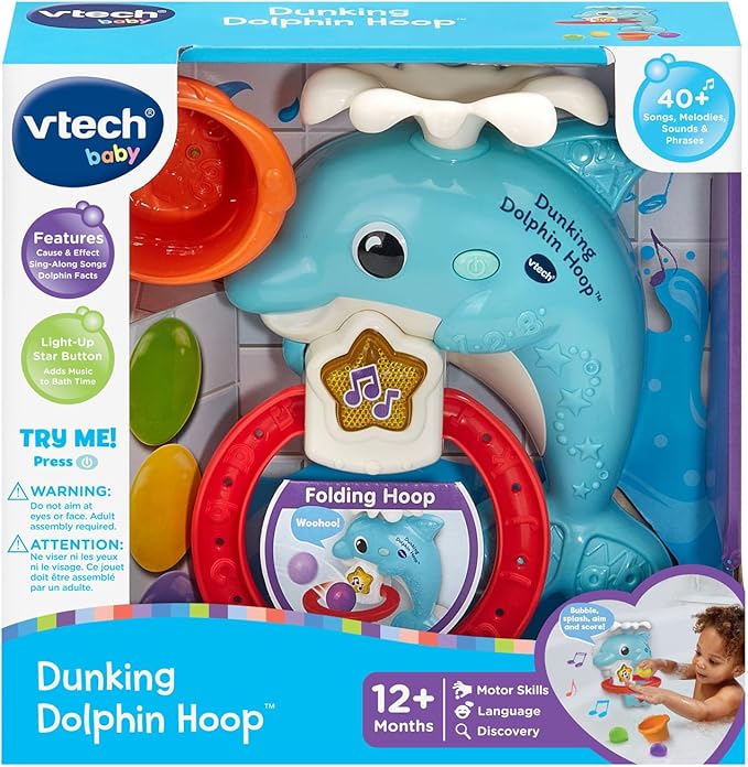 VTech Dunking Dolphin Hoop Bath Toy for Toddlers