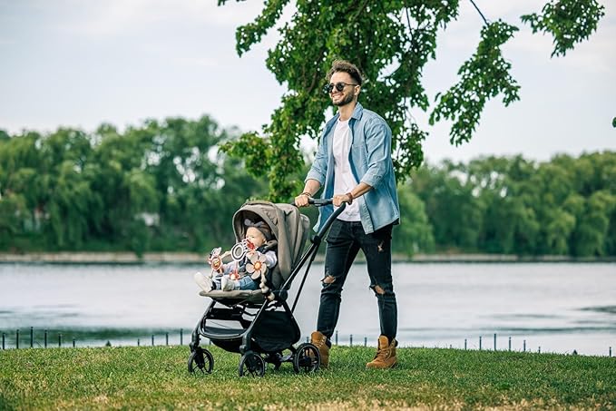 Tiny Love Sunny Stroll Activity Arch with Rattles, 0m+, Adjustable Clips Suitable for Most Prams or Strollers, Tiny Rockers