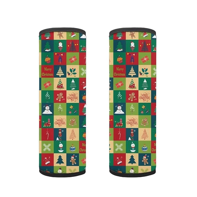 AFPANQZ Christmas Pattern Car Seat Belt Pads Covers for Baby Kids Toddler Soft Comfortable Seat Belt Shoulder Pads Soft Comfy Seat Cushion Shoulder Straps Cushion for Backpack Bag Xmas Decor