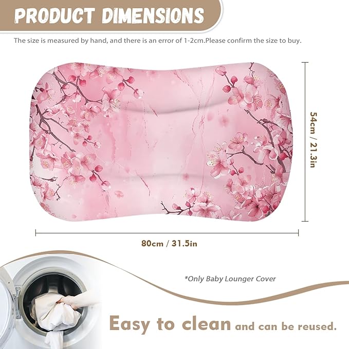 Peach Blossom Infant Lounger Cover Snuggle Me Pillow for Baby Lounger Sleeping for Newborn Pink Crib Mattress Sheets