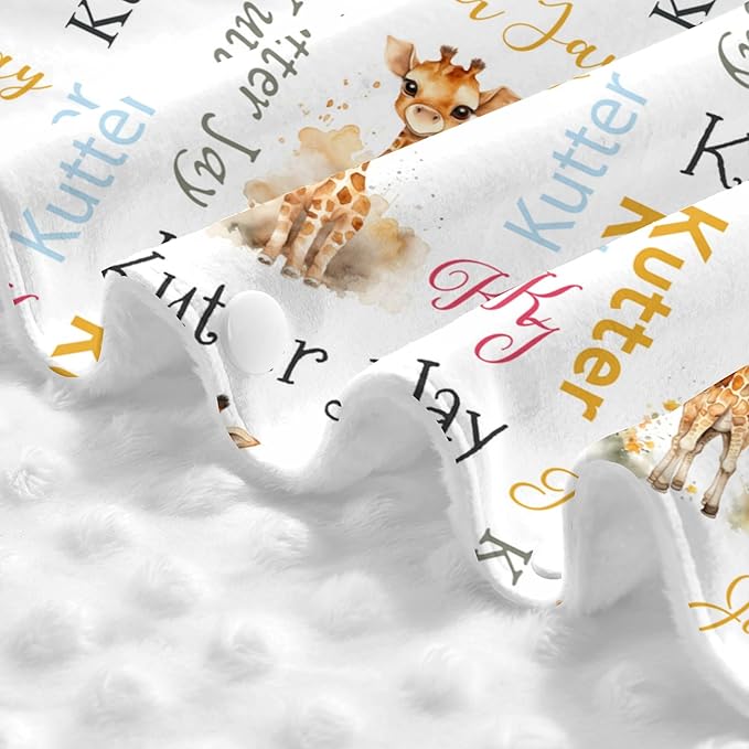 Personalized Baby Car Seat Cover Winter Custom Minky Carseat Cover Boy Girls with Name Giraffe Carseat Canopy Customized Car Seat Canopy Infant Carrier Covers Nursing Cover Toddler Blanket