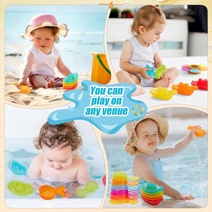 AMCHSURI Baby Bath Toys for Kids Ages 1-3 Mold Free Bath Toys for Toddler 2-4 Bathtub Sand Beach Pool Water Toys with Tub Toys for Babies 12 18 Months, 11Pack