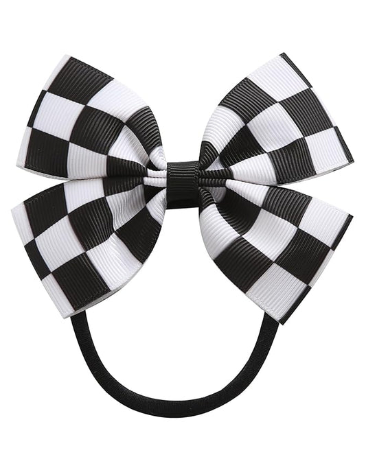 Fancheer Baby Girls Racing Checkered Flag Bow Headband Infant Toddler Birthday Party Hair Accessories