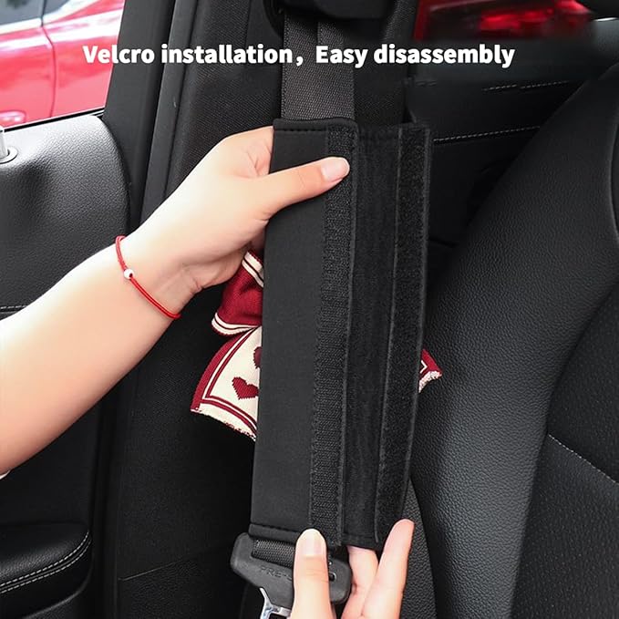 Bow Car Seat Straps Shoulder Pads for Women Girl, Soft Seat Belt Covers for All Car Seats/Pushchair/Stroller/High Chair (Black)