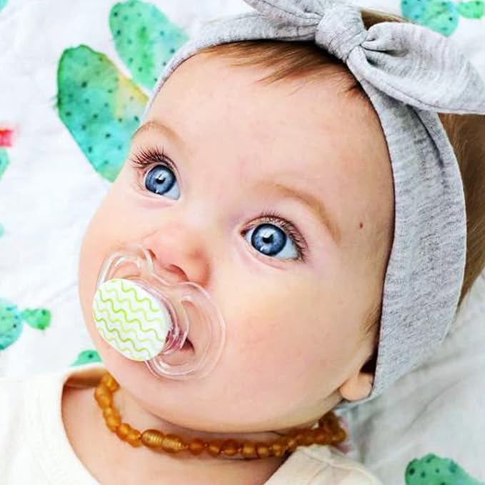 Smilo Baby Pacifier with Orthodontic Design for Healthy Dental Development - Stage 3 for Babies 9+ Months - Pack of 3X 100% Silicone Pacifiers BPA Free - Orange