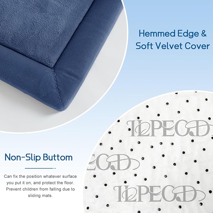 Baby Play Mat for Floor Nursery Rug Muscle Mat Area Rug Playroom Rug 59"x59" Playpen Mat Memory Foam 1.3" Thick Crawling Mat for Babies,Toddlers, Infants, Kids,Sapphire Blue