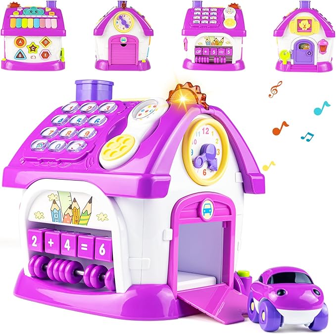 Marstone Toddler Toys for 1 Year Old Girl Gifts: Kids, 8 in 1 Multi-Functional Learning Baby Musical House for Birthday Gifts, Educational Baby Girl Toys 6-12, 12-18 Months