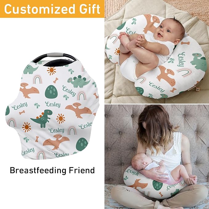 Custom Name Car Seat Canopy - Baby Car Seat Covers, Infant Stroller Cover, Carseat Canopy Christmas Birthday Gifts for Girls and Boys(27"x29")