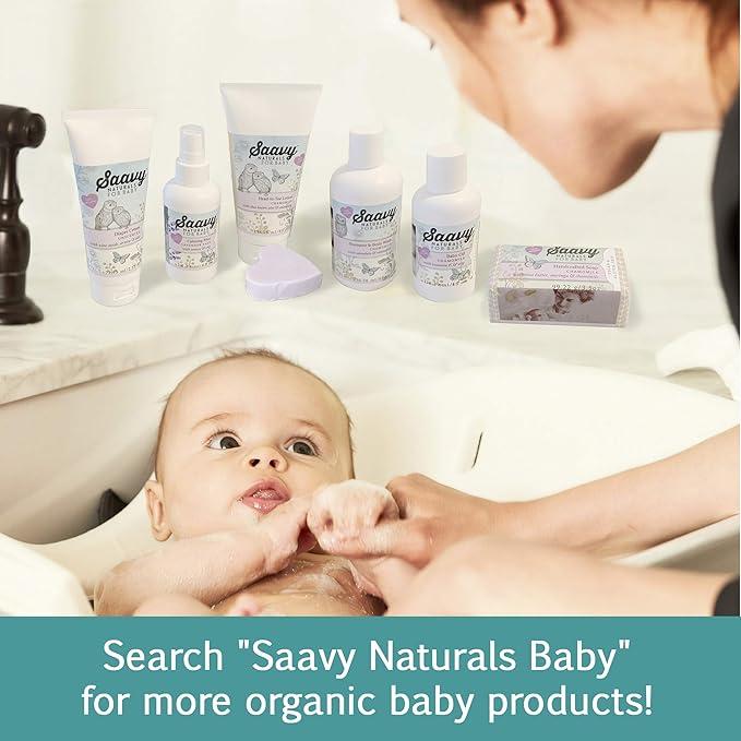 Saavy Naturals 2 PACK Baby Chamomile 3.5 oz Baby Bar Soap | Organic Skin Care for Infant Bath Time with Shea Butter & Moringa | Baby Shower Gifts |
