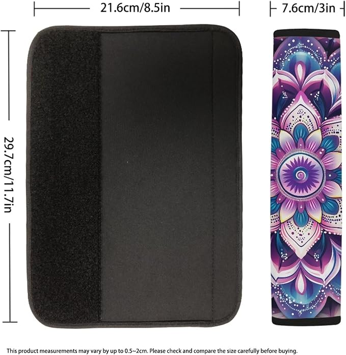 Hippie Lotus Seat Belt Cover Seatbelt Shoulder Pad Soft Comfort Seat Belt Shoulder Strap Cover Seat Belt Cushion for Kids Soft Auto Seat Belt Cover Seatbelt Shoulder Pad Cushions