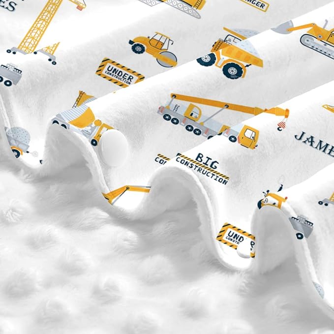 Personalized Baby Car Seat Canopy for Babies with Name, Custom Construction Vehicle Stroller Car Seat Covers for Boys, Nursing Carseat Cover for Breastfeeding, Car Seat Canopies for Infant Newborn