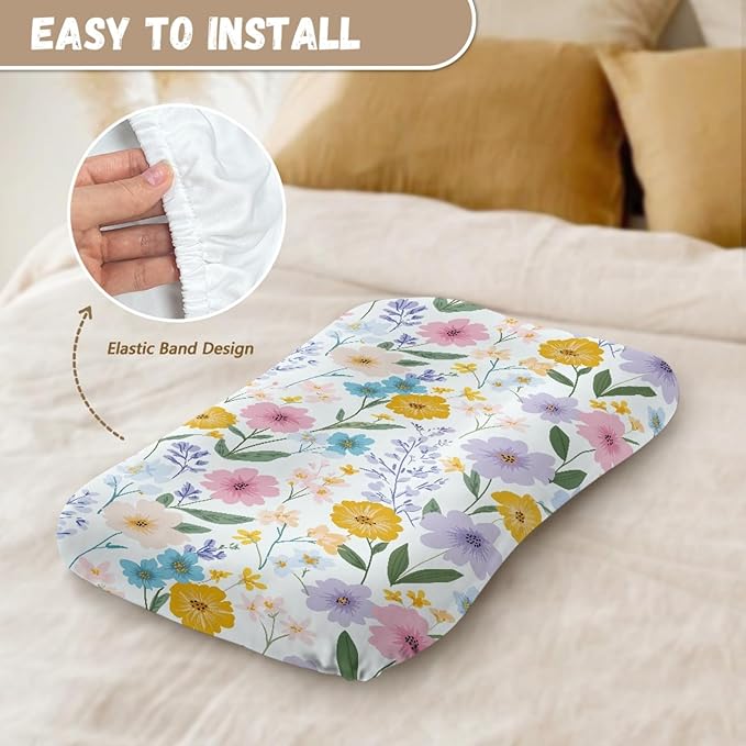 Floral Baby Lounger Cover Infant Lounger Covers for Newborn 31.5'' x 21.3'' Baby Nest Slipcover for Girls Sleeping Cril Nest Crib Slipcover