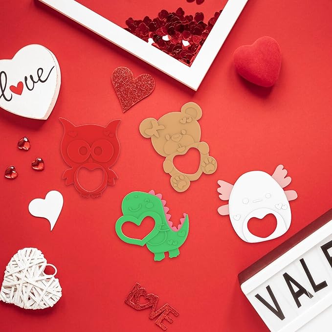 Seeiuua Valentines Teething Toys, Soft Silicone Baby Soothing Teether, Chew Toys, Baby Valentines Gifts, Birthday Gifts for Baby Teether Toy