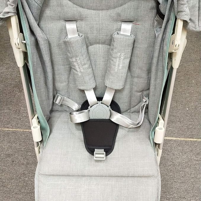 3 Pieces Baby Stroller Car Seat Strap Covers and Crotch Pad Combo Black, Soft Strap Covers Universal for Newborns Infants Kids Child