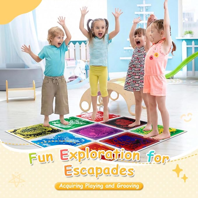 Art3d Liquid Fusion Activity Play Centers for Children, Toddler, Teens, 12" X 12" Pack of 9 Tiles