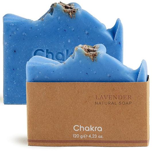 Chakra Lavender Bar Soap - Paraben & Additive Free Handmade Soap Bar for Face, Body and Hands, Gentle Cleansing for Daily Skin Care, 4.23 oz