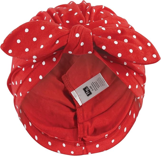 Hudson Baby Infant Girls Turban Cotton Headwraps, 0-24 Months