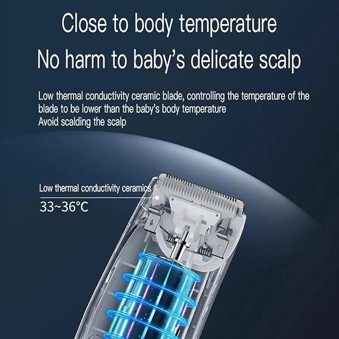 Kids Quiet Hair Clippers - Quiet Baby Hair Clippers, Baby Hair Clippers | Waterproof USB Rechargeable Cordless Haircut Kit, Cordless Rechargeable Hair Clipper, Childrens Silent Hair Clippers