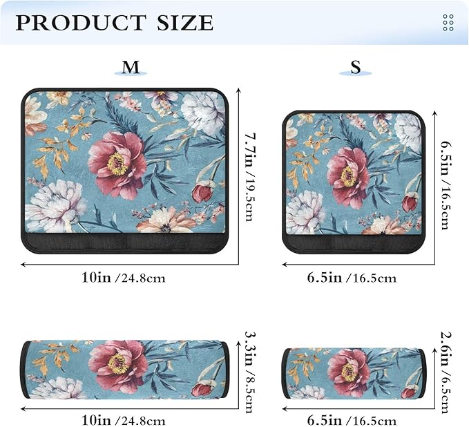 Car Seat Belt Pads Covers Set of 2 Soft Car Safety Seat Belt Strap Shoulder Pad for Adults and Kids M Autumn Flowers Peonies Osteospermum Gladiolus