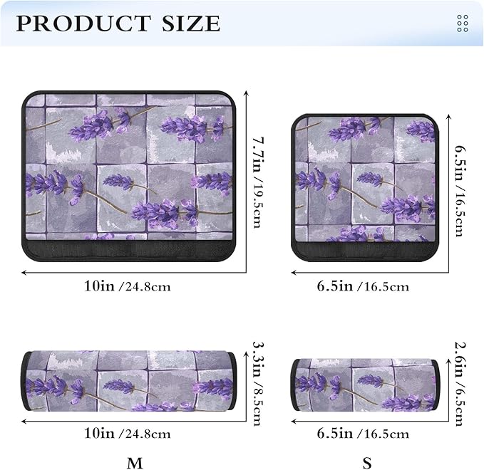 CHIFIGNO 2Pcs Seat Belt Cover Violet Lavender Flowers Seat Belt Strap Cover Universal Car Seat Shoulder Protector Protect Your Neck and Shoulder