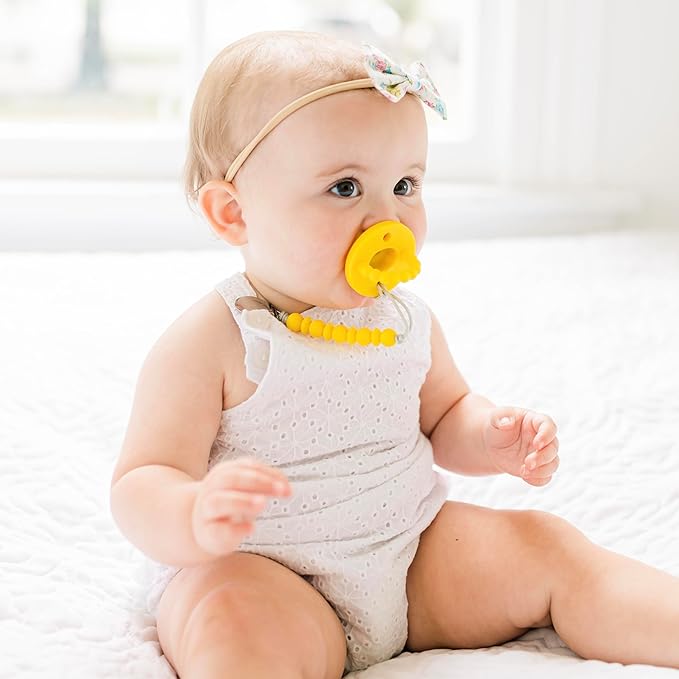 Ryan & Rose Cutie PAT Pacifier Teether 10 Pack Assorted Colors (Whimsy (Girl), Stage 1)