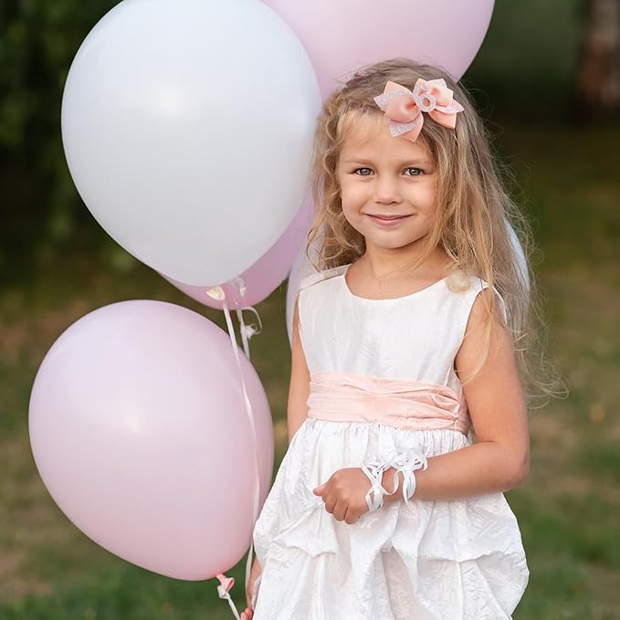 Glitter Birthday Hair Bow for Baby Girls 1 2 3 4 5 6 Years Peach Party Decoration Hair Accessories for Six 6th Birthday