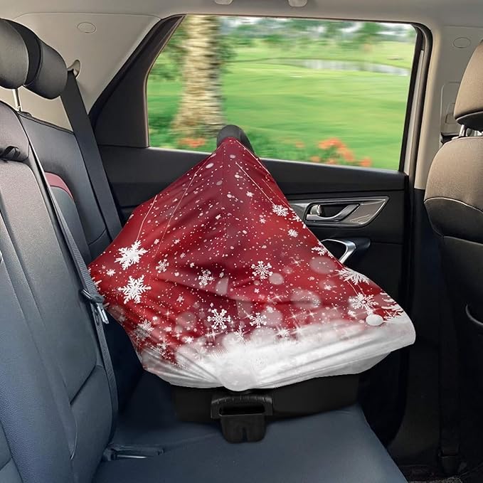 AFPANQZ Christmas Tree Print Stretchy Baby Car Seat Covers Nursing Breastfeeding Cover Breathable Multiuse Infant Carseat Canopy Stroller Cover Scarf All Seasons