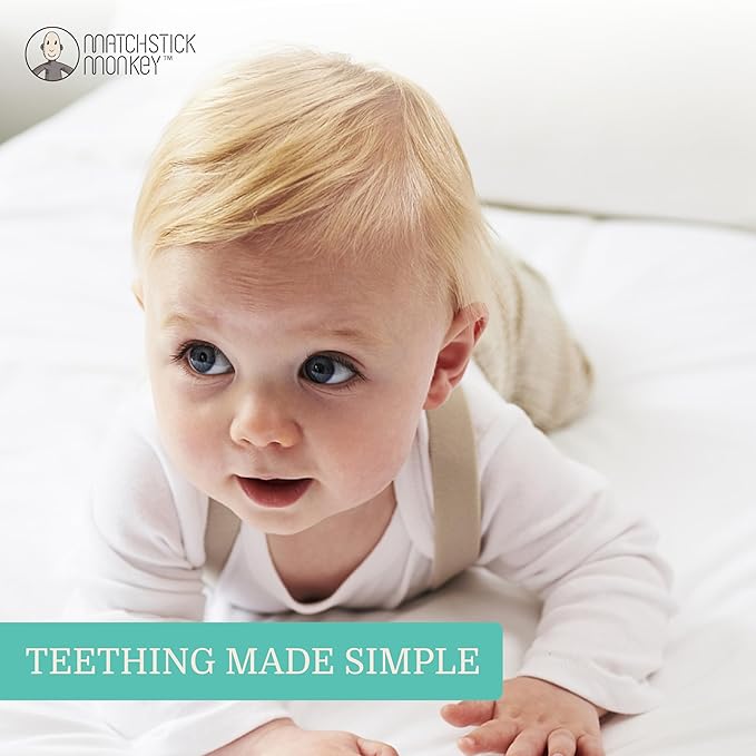 Matchstick Monkey Original Teether & Gel Applicator – Silicone Baby Teether, Easy-to-Grip, BPA-Free, Supports Self-Soothing & Early Brushing, 3 Months+, 4 Inches, Grey