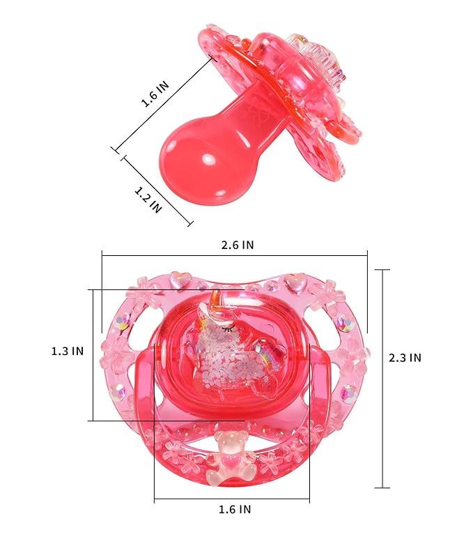 CutiePlusU Adult Sized Pacifier Dummy DIY Handmade- Pink