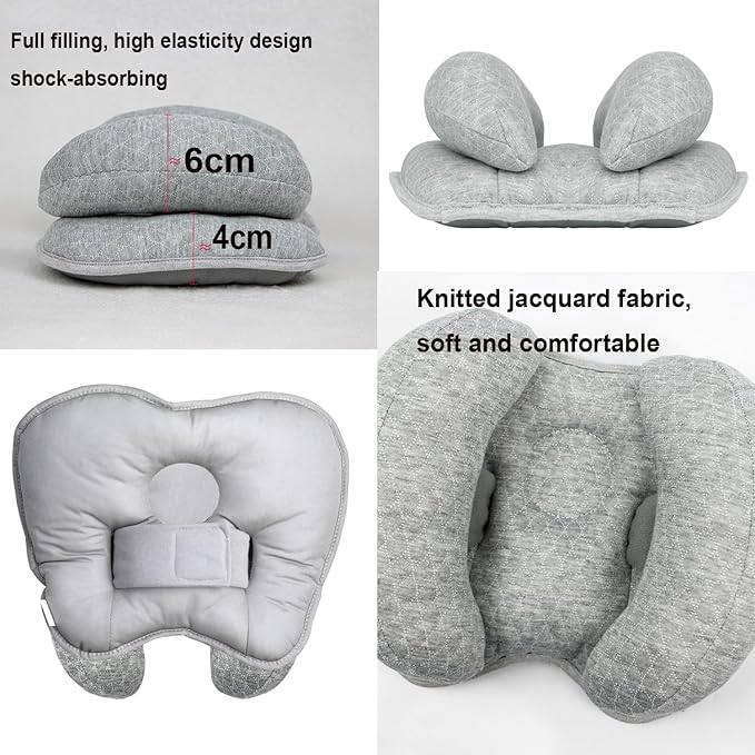 PENINSULA LOVE Baby Head Neck Support Pillow, 2 in 1 Baby Travel Pillow Banana Shape Adjustable Head Cushion for Toddler Kids Pushchair Stroller Car Seat