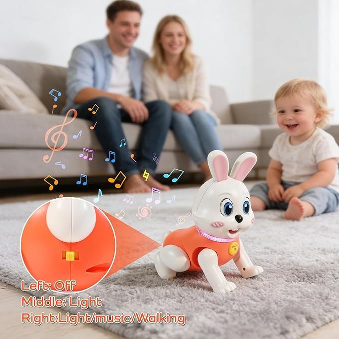 Crawling Baby Toys, Fun Tummy Time Toy for Toddlers with Music and Light, Interactive Walking Moving Sensory Toys for Infant Baby Girls and Boys, Birthday Gifts for Kids Boy Girl 3 4 5 6 7 8 Years
