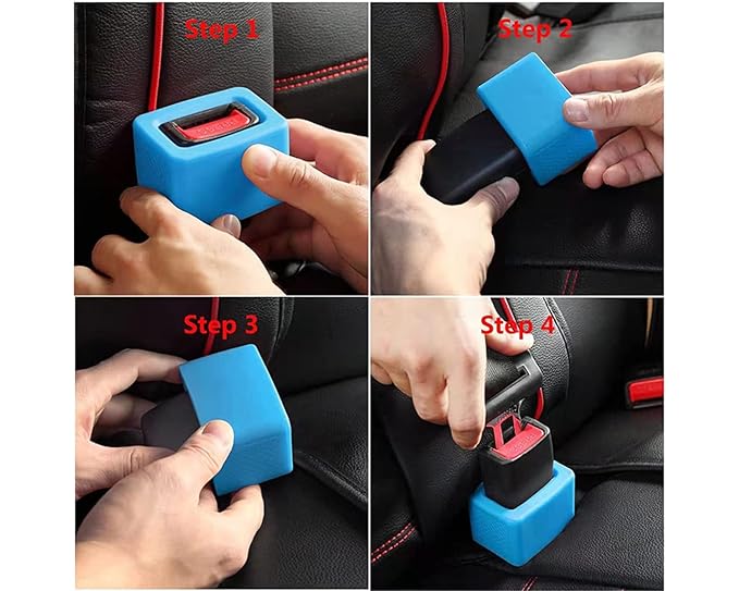 DS. DISTINCTIVE STYLE Seat Belt Holder Easy Access Seatbelt Accessories for Kids 2 Pieces (Aqua Blue)